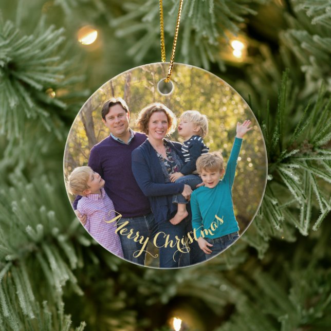 Create Your Own Family Photo Holiday Christmas Ceramic Tree Decoration (Tree)