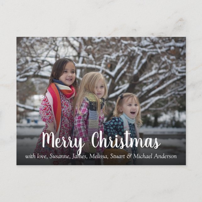 Create your own family photo Merry Christmas Holiday Postcard (Front)