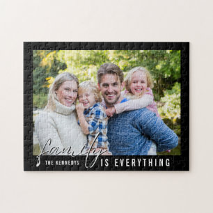 Create Your Own Family Photo Name Quote Holiday Jigsaw Puzzle