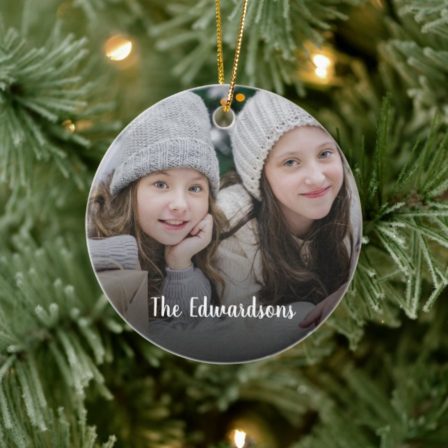 Create your own family photo personal Christmas Ceramic Tree Decoration (Tree)