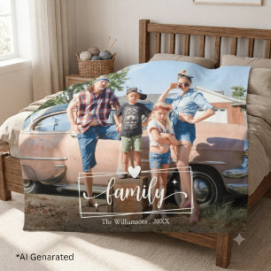 Create your Own Family Photo Personalised Fleece Blanket