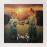 Create your own family photo script jigsaw puzzle<br><div class="desc">Make your own most beautiful family photo puzzle.
Custom photo jigsaw puzzle
You can personalise it and add your most beautiful photo. Great fun !</div>