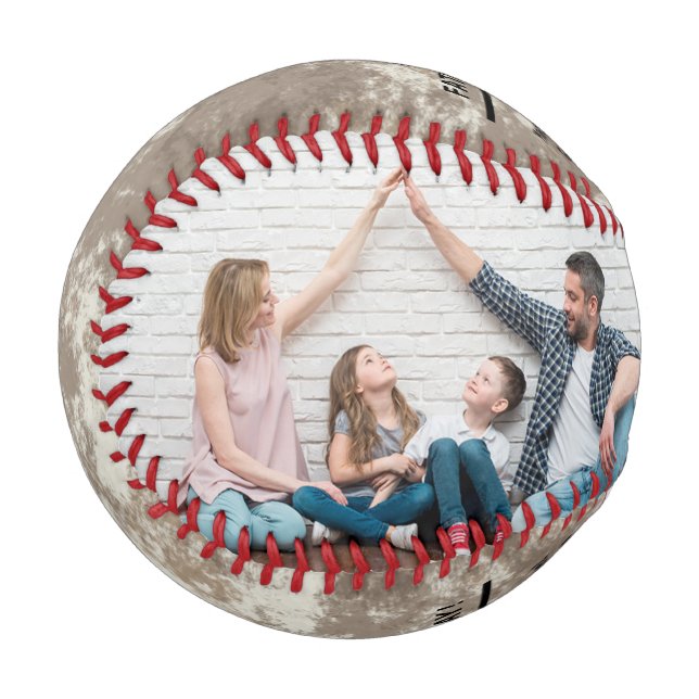 Create Your Own Family Photo Vintage  Baseball (Front Left)