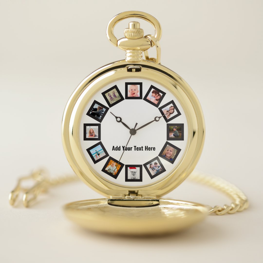 Create Your Own Family Photos Pocket Watch | Zazzle