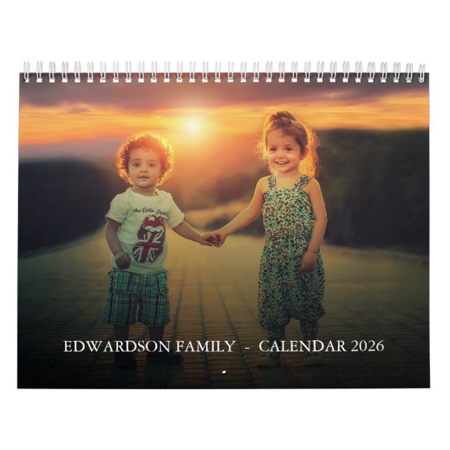 Create your own family unique year photo calendar (Cover)