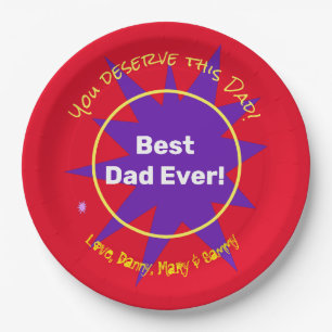 Create Your Own Fathers Day Personalised  Paper Plate