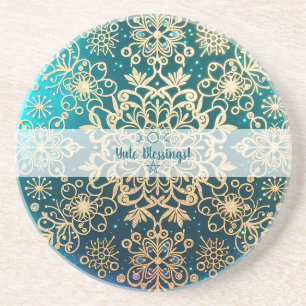 Create Your Own Festive Gold Snowflakes Yule Coaster
