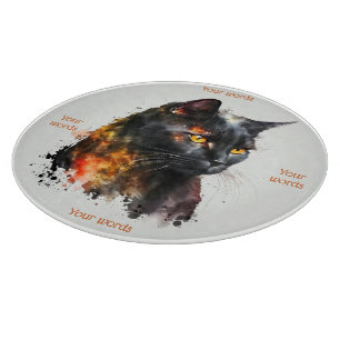 Create Your Own Fiery Black Cat Cutting Board