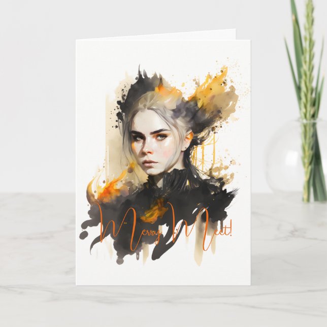 Create Your Own Fiery Witch Card (Front)