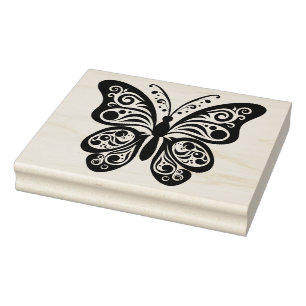 Create Your Own Filigree Fantasy Butterfly Rubber Stamp