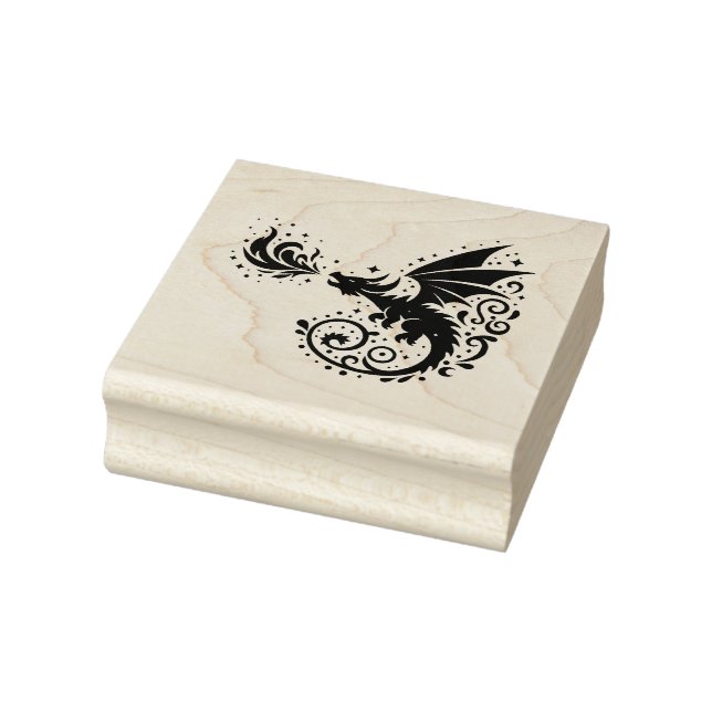 Create Your Own Filigree Fire Dragon Fledgling Rubber Stamp (Stamp)