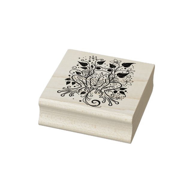 Create Your Own Filigree Floral Tree Frog Rubber Stamp (Stamp)