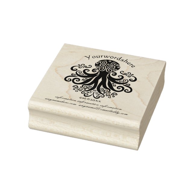 Create Your Own Filigree Octopus Sealife Rubber Stamp (Stamp)