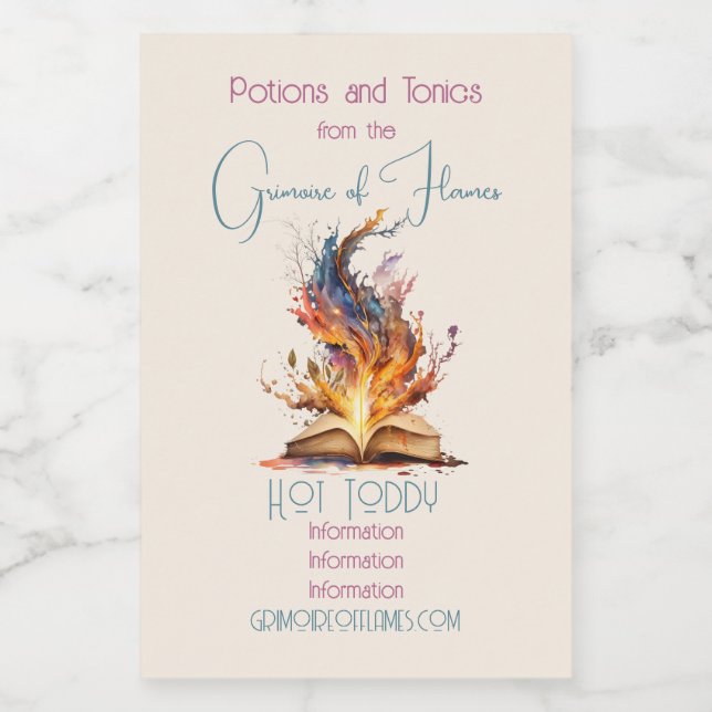 Create Your Own Fire Grimoire Food Label (Single Label)