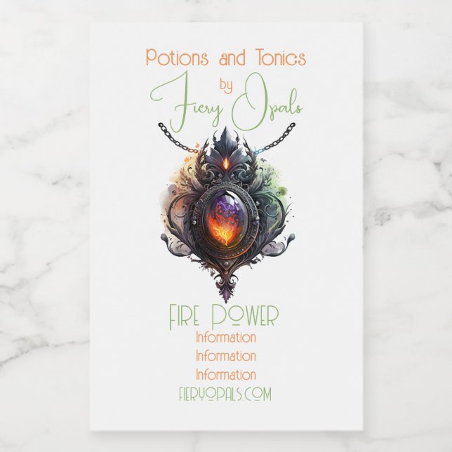 Create Your Own Fire Opal Bejeweled Food Label (Single Label)
