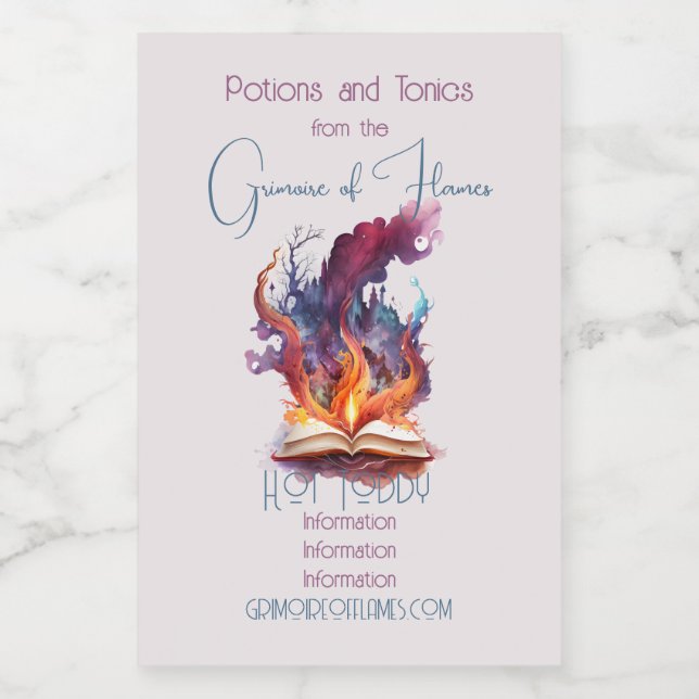 Create Your Own Fire Spell Book Food Label (Single Label)