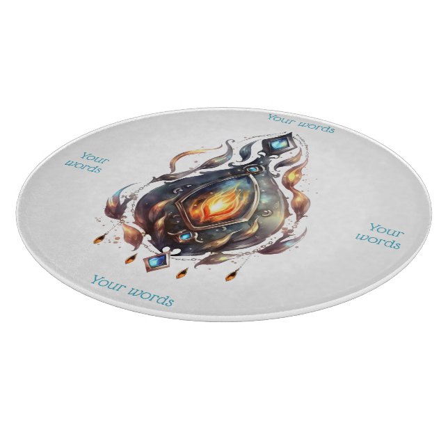 Create Your Own Fire Topaz Bejeweled Cutting Board (Corner)