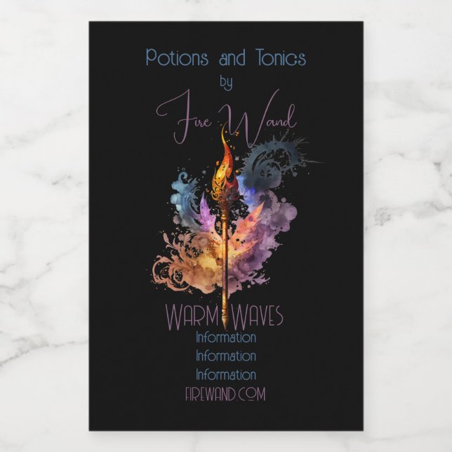 Create Your Own Fire Wand Food Label (Single Label)