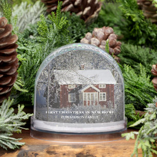 Create your own first christmas in our new home snowglobe