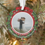 Create your own First christmas together photo Ornament<br><div class="desc">Create your own First Christmas Together photo ornament.
Very nice Christmas keepsake.
Add your own photos,  add your text,  names and year.</div>
