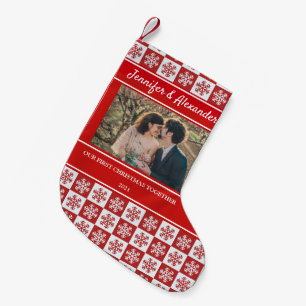 Create your own first christmas together photo small christmas stocking