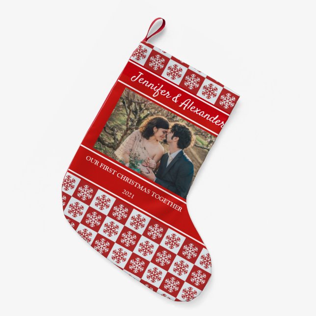 Create your own first christmas together photo small christmas stocking (Front (Hanging))