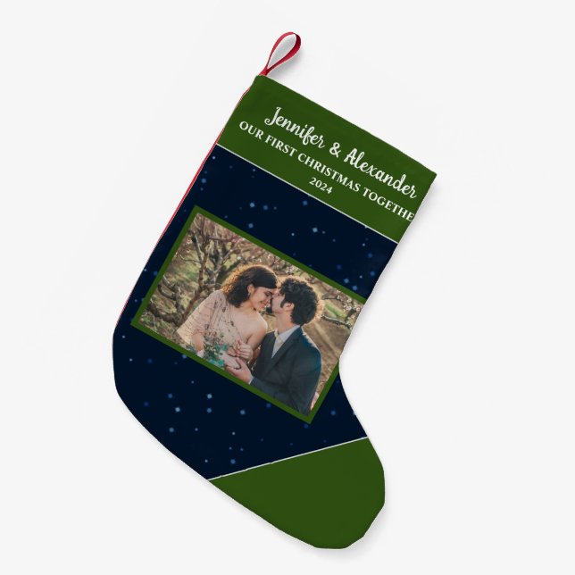 Create your own first christmas together photo small christmas stocking (Front (Hanging))
