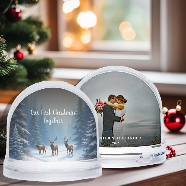 Create your own First Christmas together photo Snowglobe (Create your own First Christmas together photo Snow Globe. Nice Christmas gift.)
