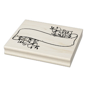 Create Your Own Five-Petaled Flowers Floral Scroll Rubber Stamp