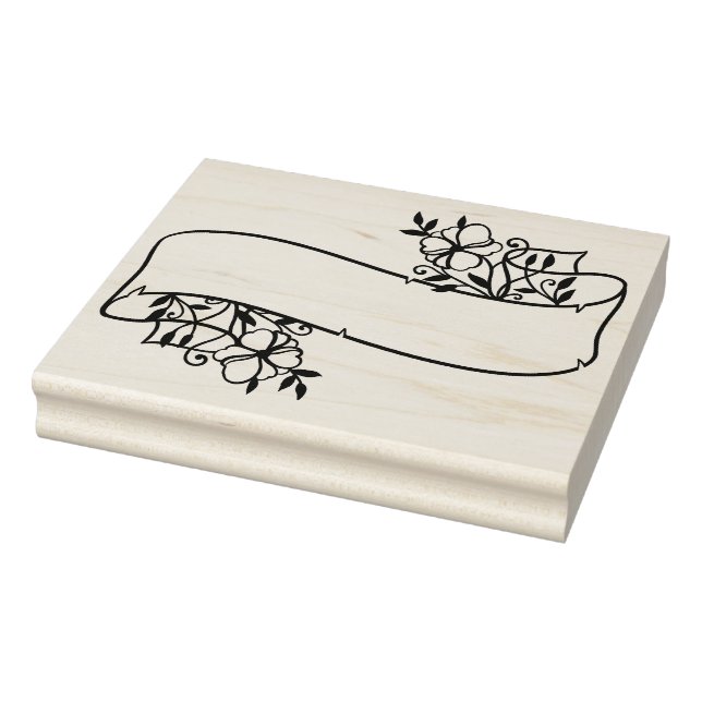 Create Your Own Five-Petaled Flowers Floral Scroll Rubber Stamp (Stamp)