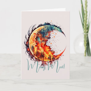 Create Your Own Flaming Moon Card