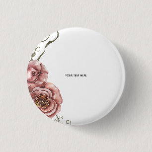 Create Your Own floral 3 Cm Round Badge