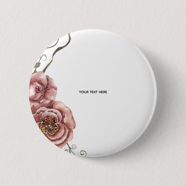 Create Your Own floral  6 Cm Round Badge (Front)