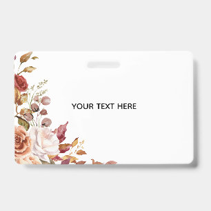 Create Your Own Floral Badge ID Badge