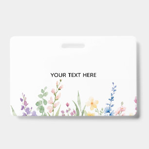 Create Your Own Floral Badge ID Badge