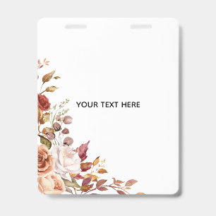 Create Your Own Floral Badge ID Badge