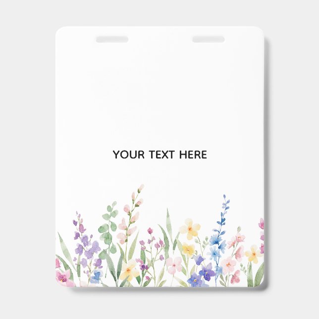Create Your Own Floral Badge ID Badge (Front)