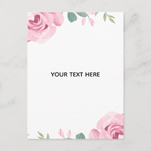 Create Your Own Floral Border Holiday Postcard