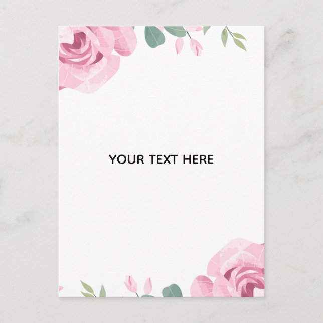 Create Your Own Floral Border Postcard (Front)
