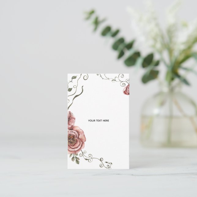 Create Your Own floral  Business Card (Standing Front)