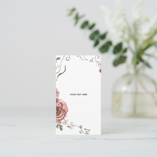 Create Your Own floral  Business Card (Standing Front)
