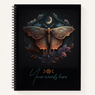 Create Your Own Floral Celestial Lunar Moth Notebook