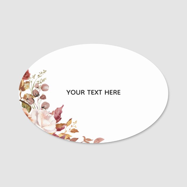 Create Your Own Floral Classic Name Tag (Front)