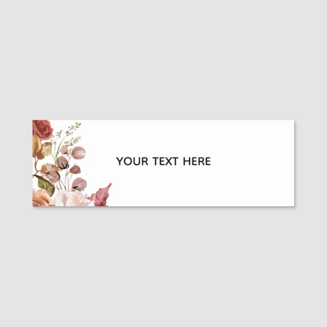 Create Your Own Floral Classic Name Tag (Front)