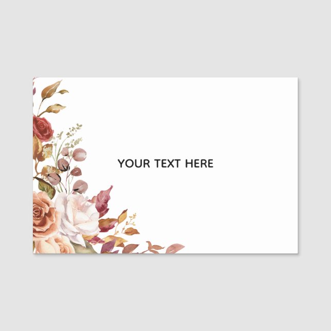 Create Your Own Floral Classic Name Tag (Front)