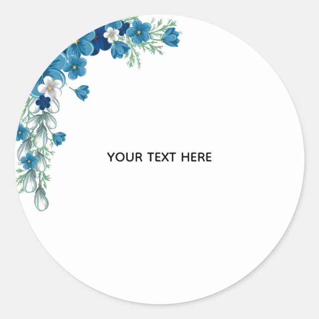 Create Your Own Floral Classic Round Sticker (Front)