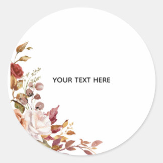 Create Your Own Floral Classic Round Sticker