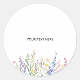 Create Your Own Floral Classic Round Sticker