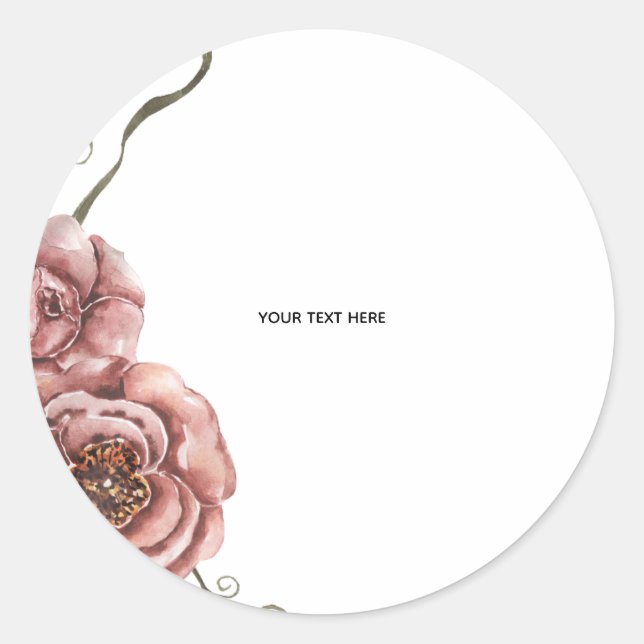 Create Your Own floral  Classic Round Sticker (Front)