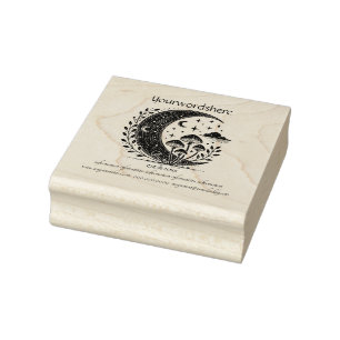 Create Your Own Floral Crescent Moon Mushrooms Rubber Stamp